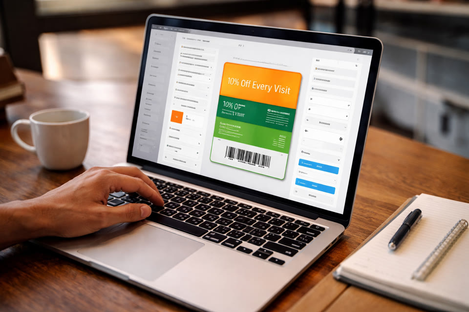 Loyalty program setup screen with digital card configuration